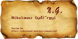 Nikolausz Györgyi névjegykártya